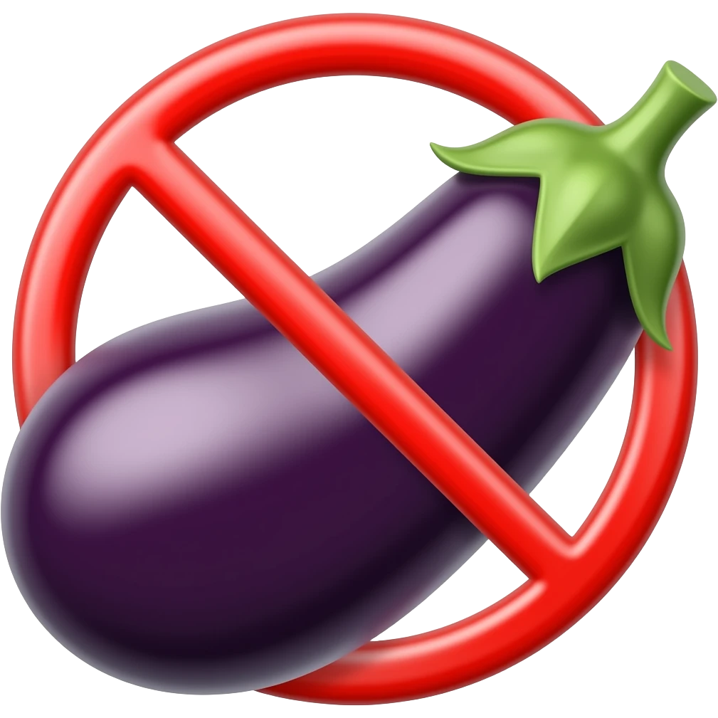 NO sign eggplant emoji