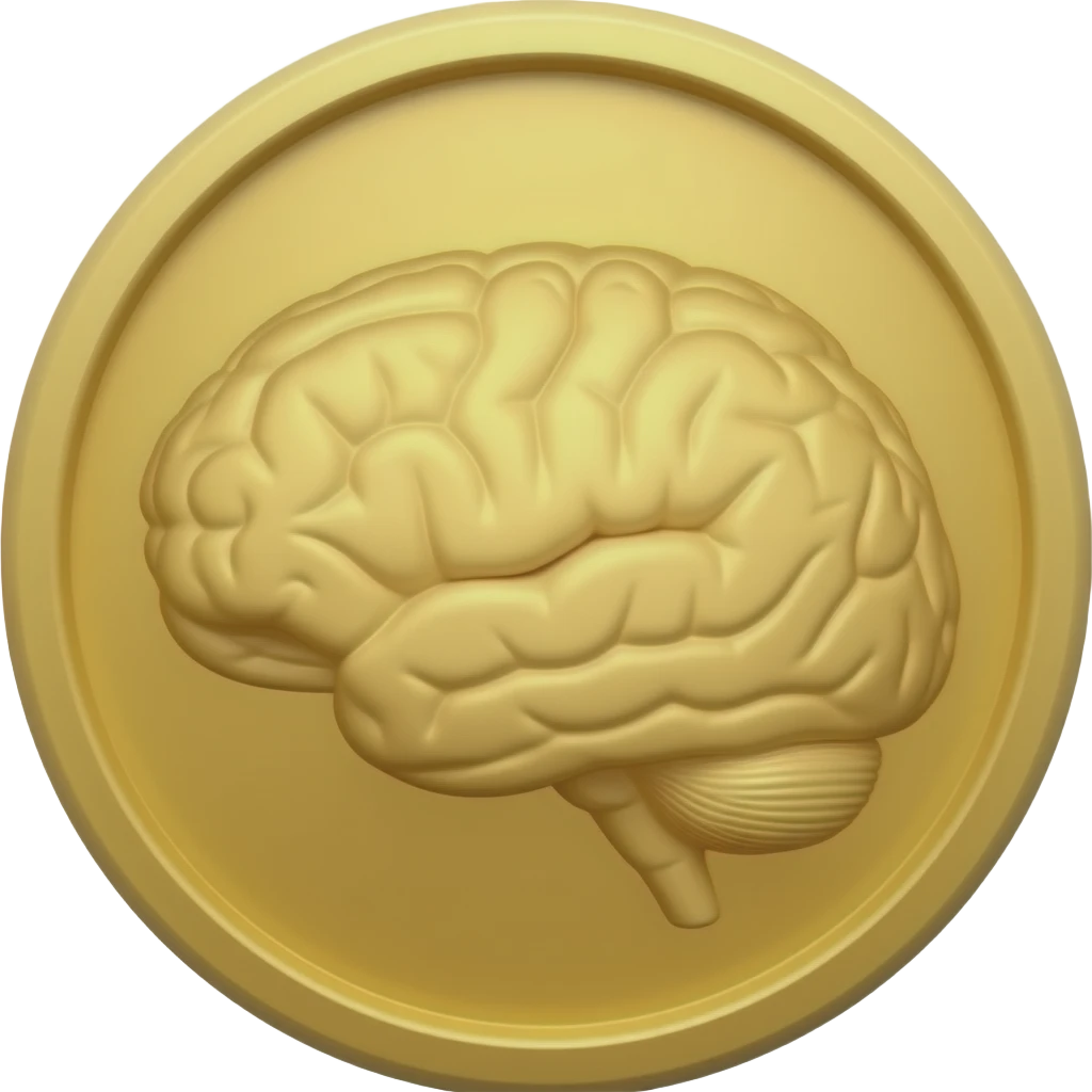 gold medal with brain emoji