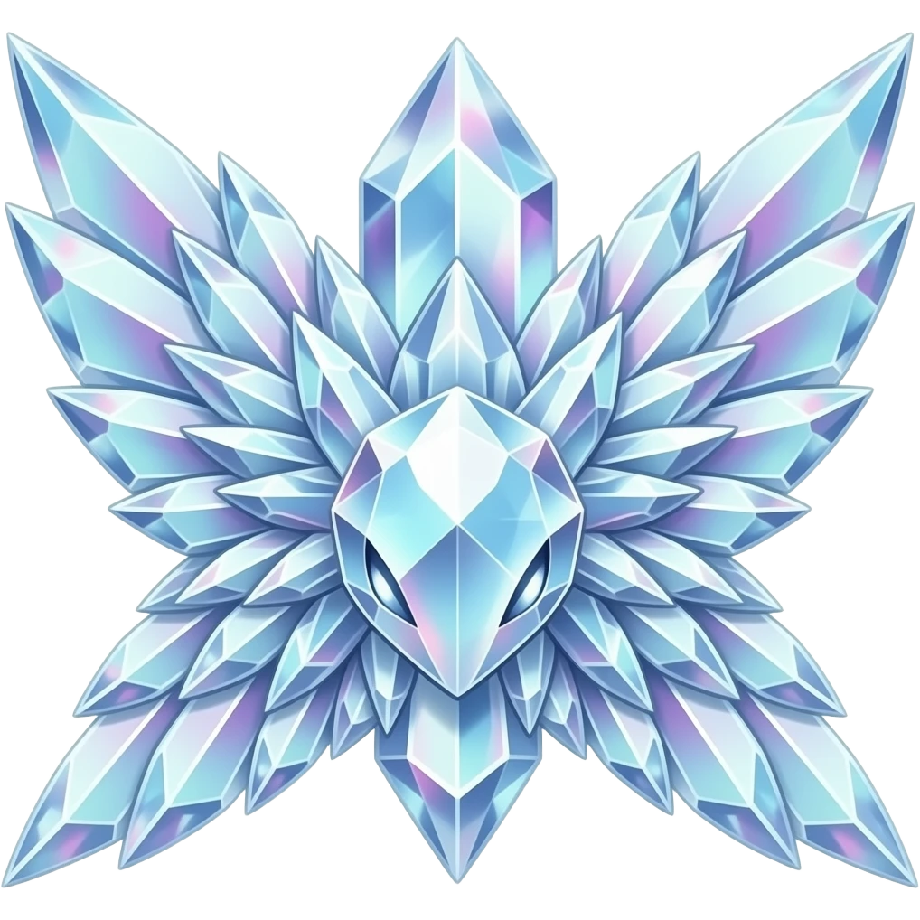 Shiny luminescent translucent diaphanous Diancie-Palkia-Amaura-Aurorus-Salamence-aesthetic-fusion-crystal-fly-decoration-deco-thing-object emoji