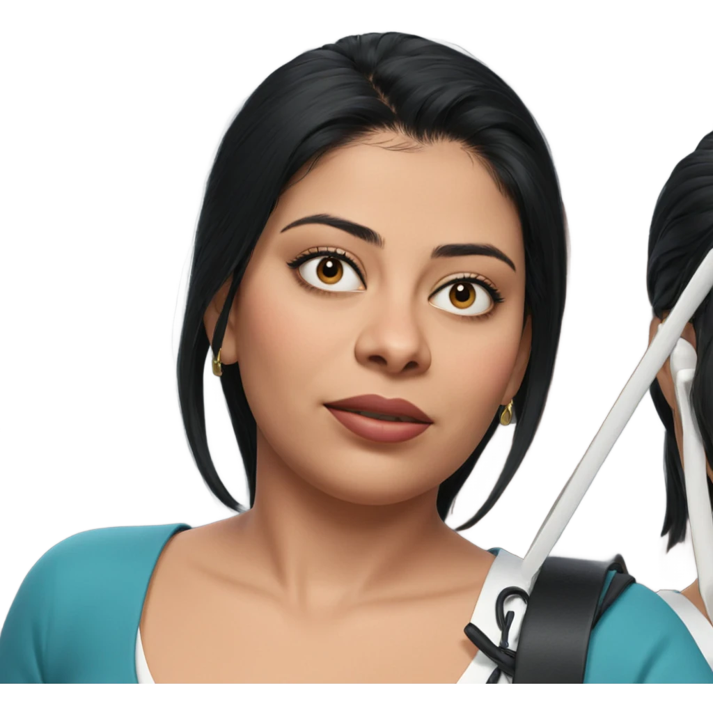 elegant girl with black hair emoji