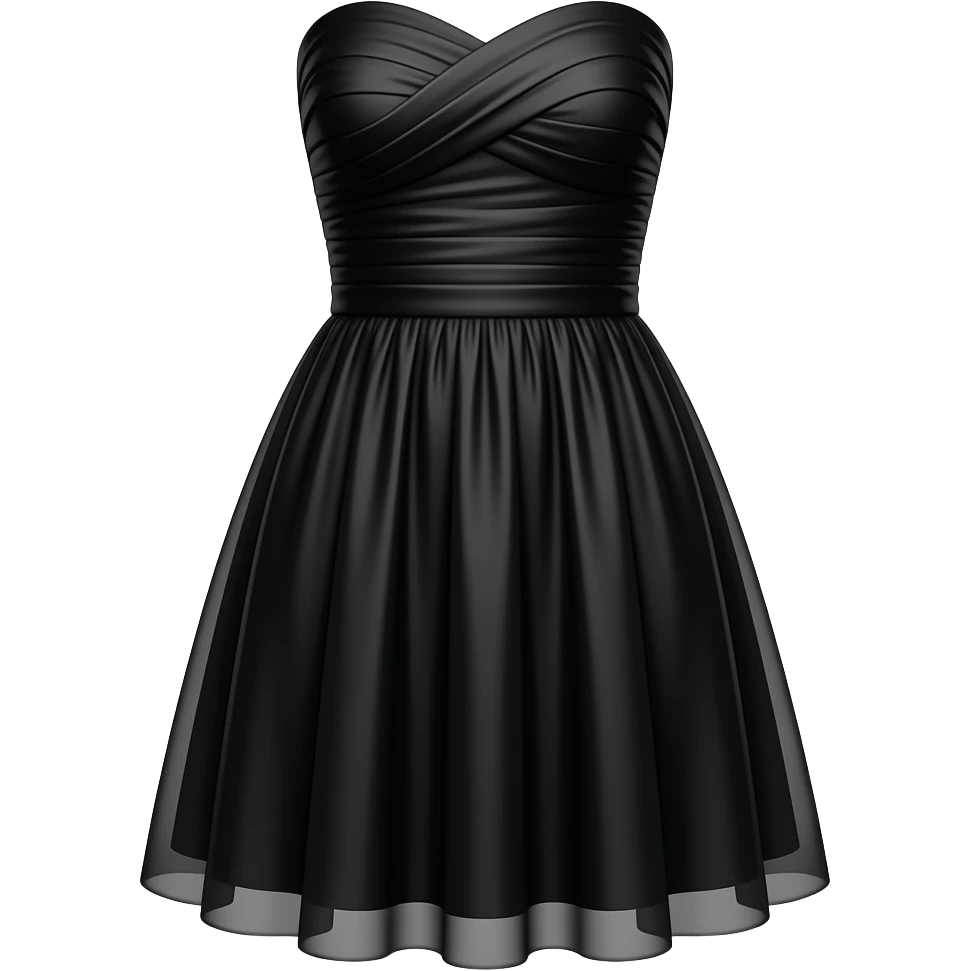black Strapless chiffon dress — gathered chiffon emoji