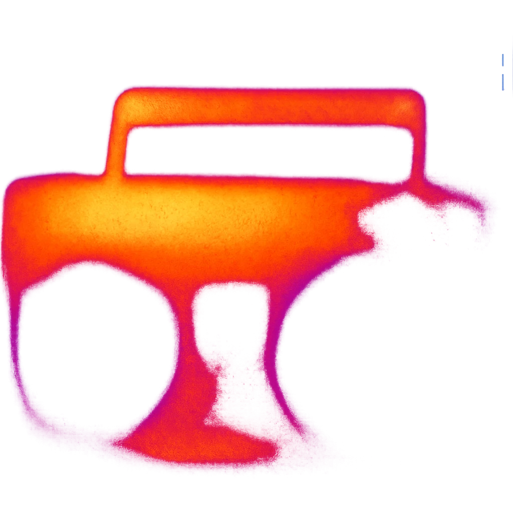 A boombox column emoji