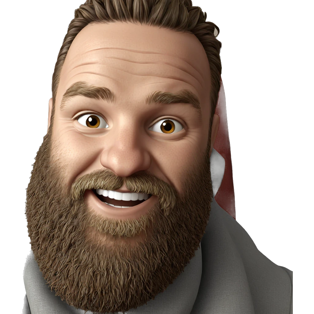 smiling male with beard emoji