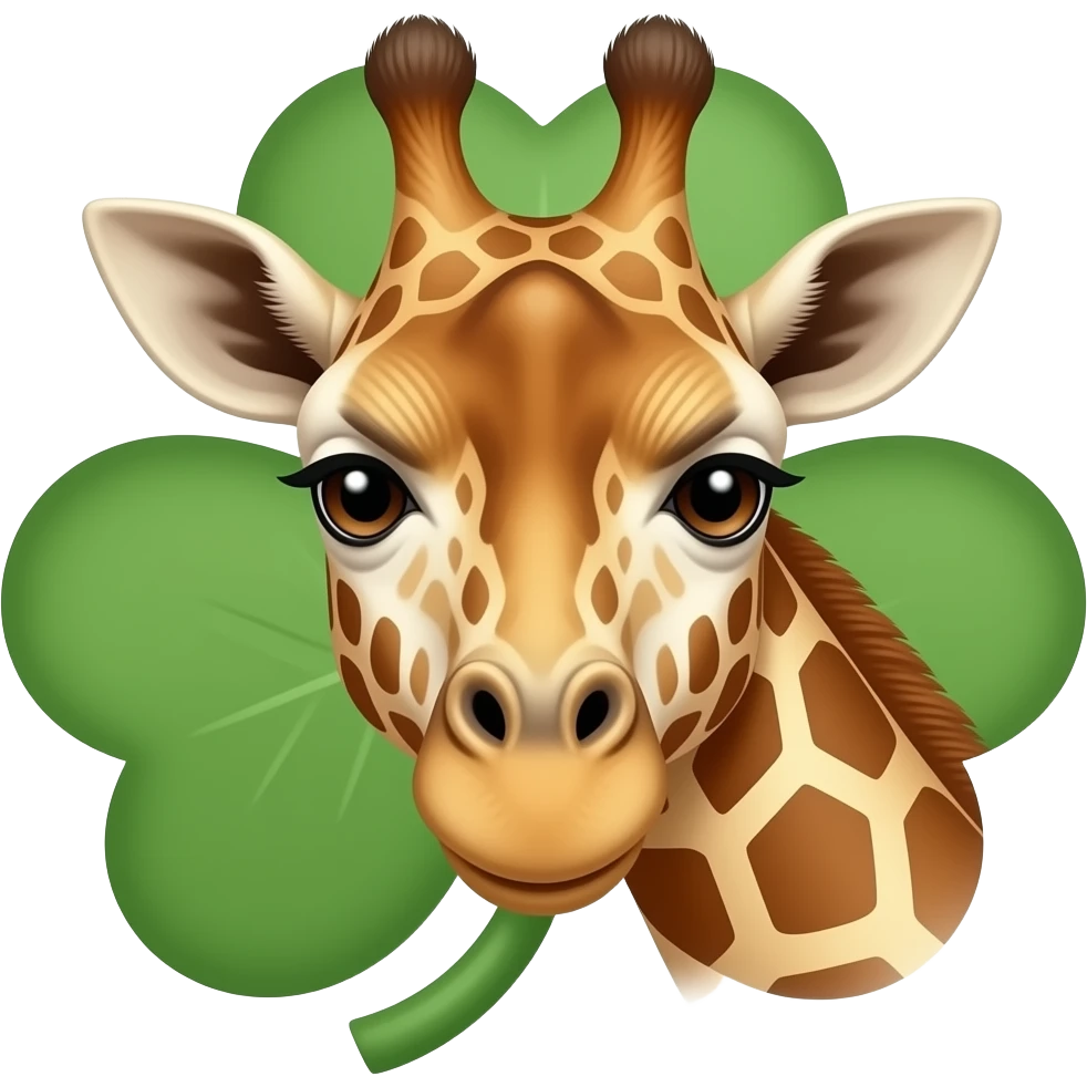 Giraffe Kopf mit Glücksklee emoji