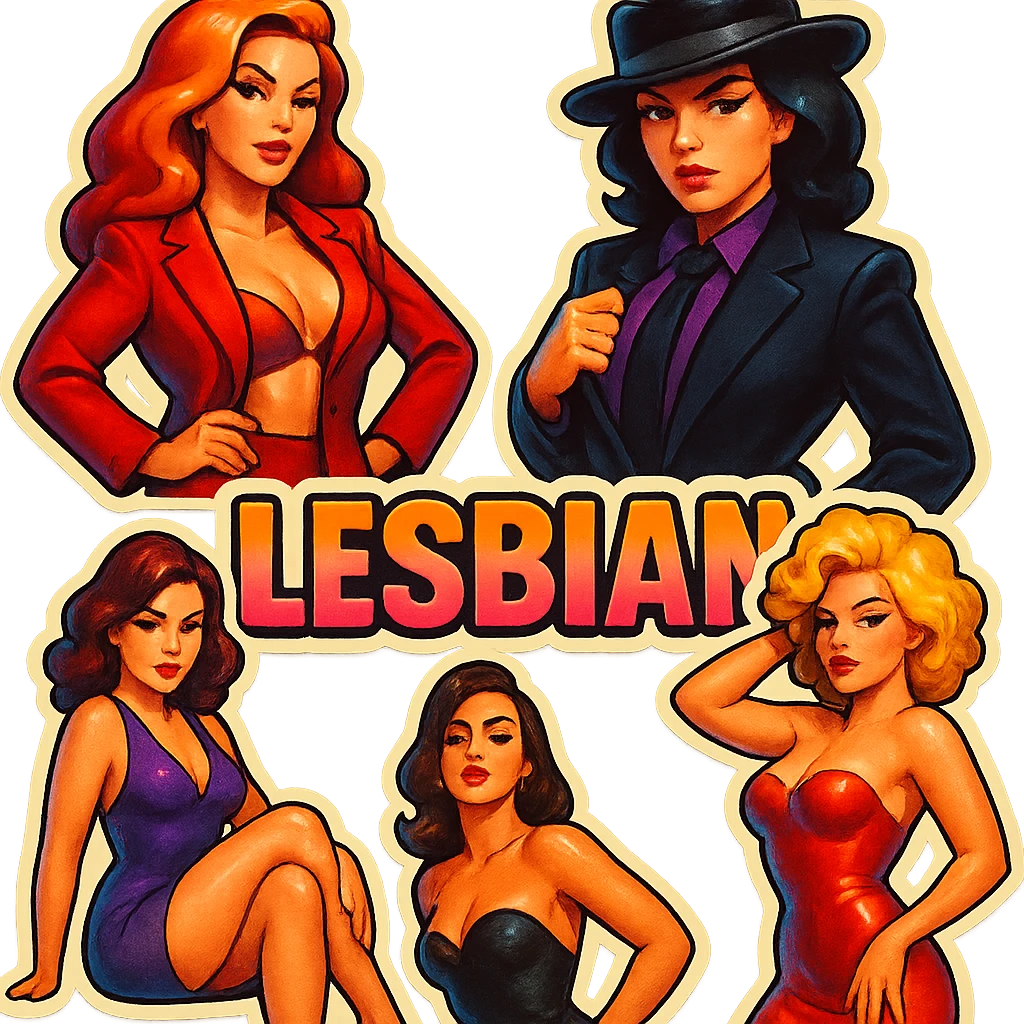lesbian sticker pack - women who made it for women who love women - bossy dominative style, seductive mood emoji