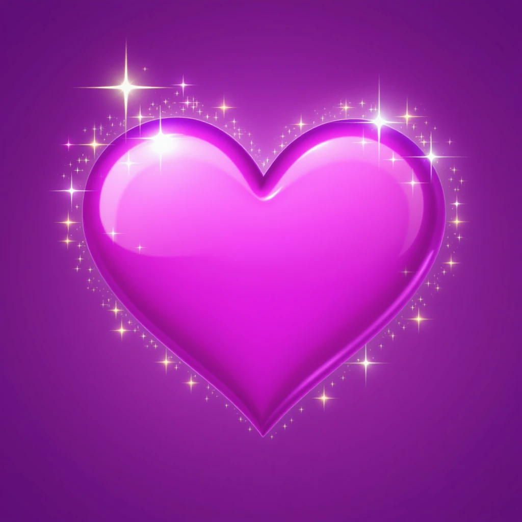 purple heart emoji with sparkles emoji