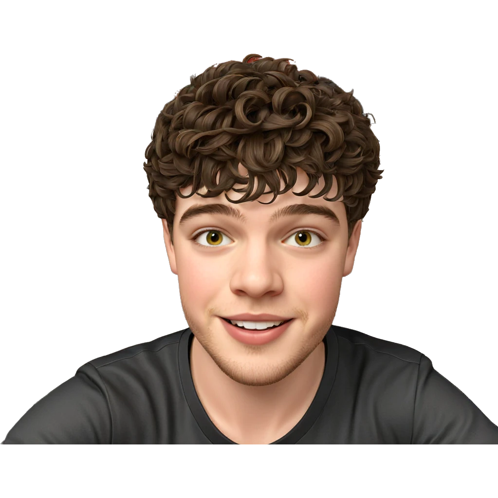 smiling boy in black shirt emoji