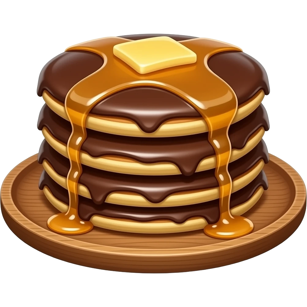 Dark chocolate fully dipped pancakes emoji