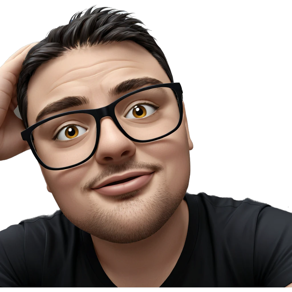 male portrait in black shirt emoji