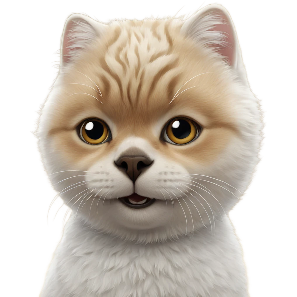 realistic white cat portrait emoji