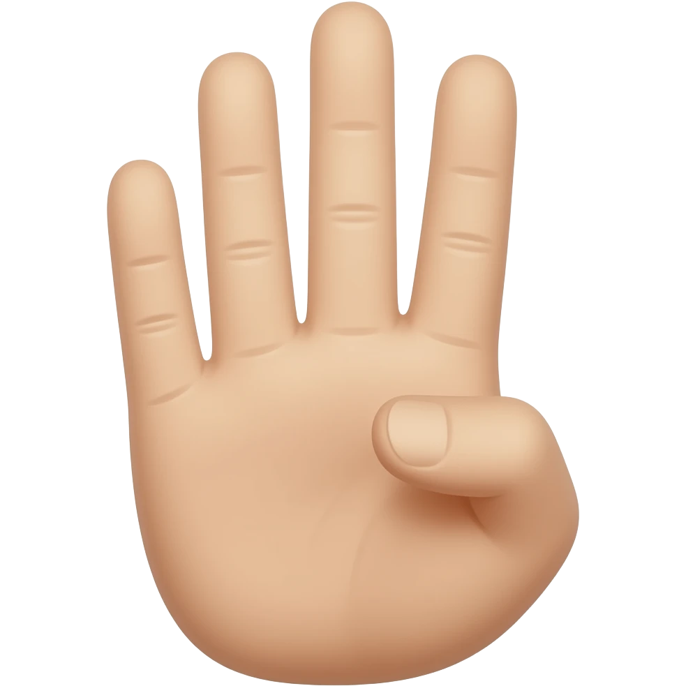 First 3 fingers up thumb up and the other 2 down emoji