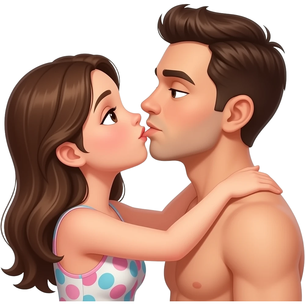 Naked girl giving head to naked man emoji