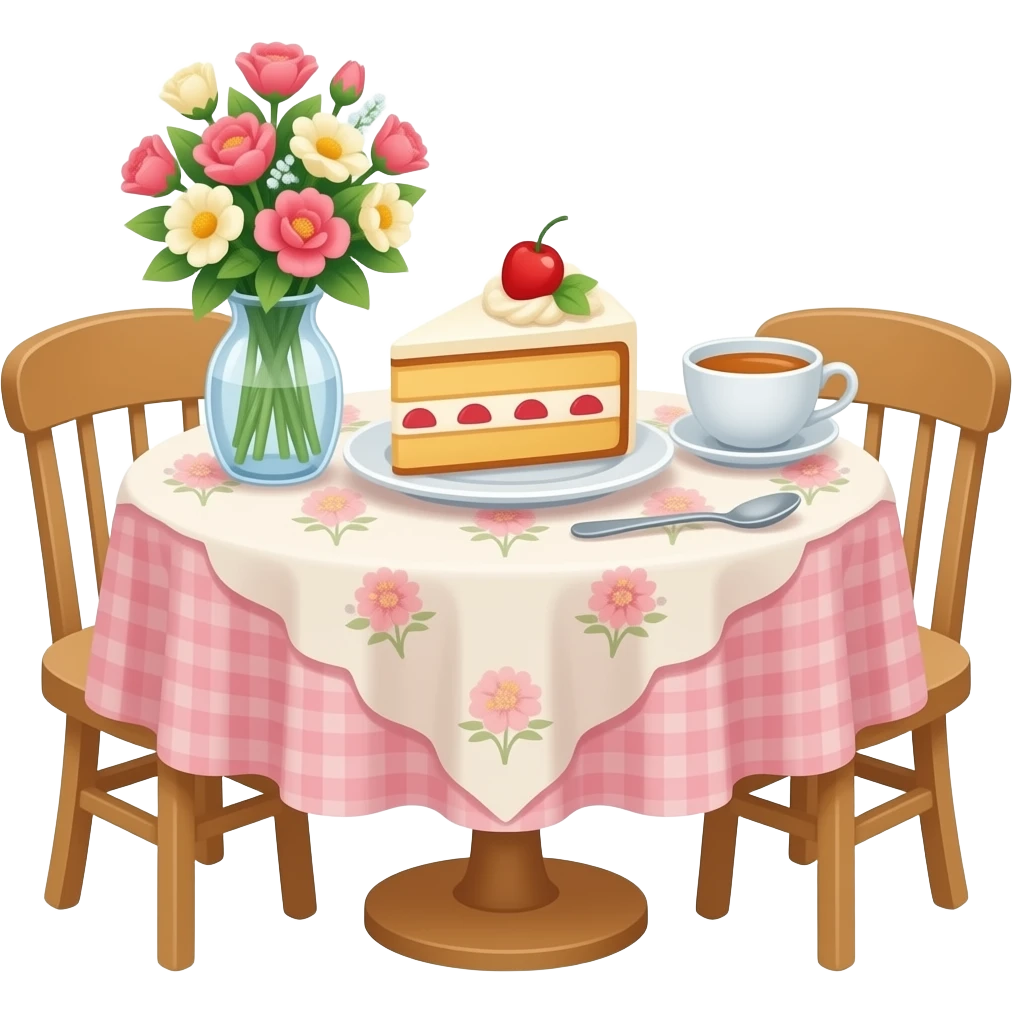 piece of cake tea party emoji