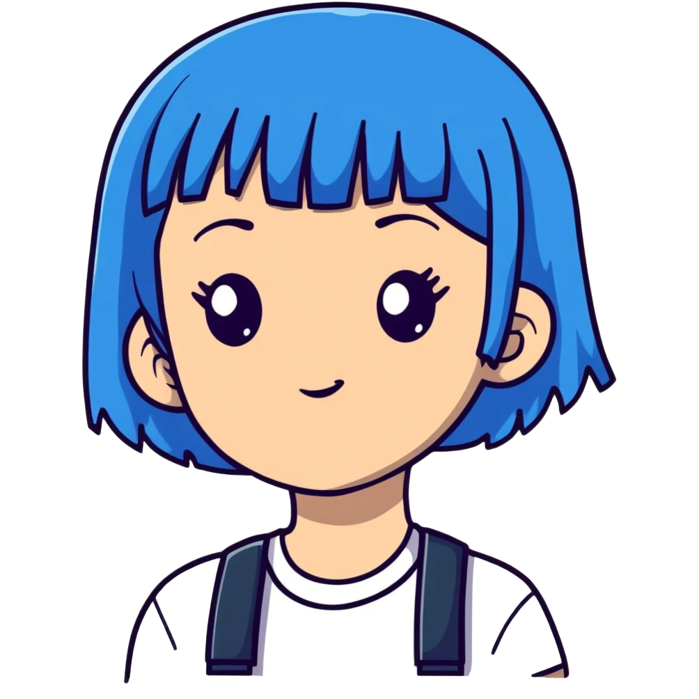 girl with blue hair emoji