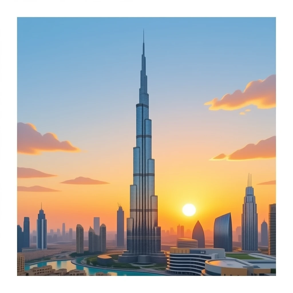burj Khalifa sunset emoji