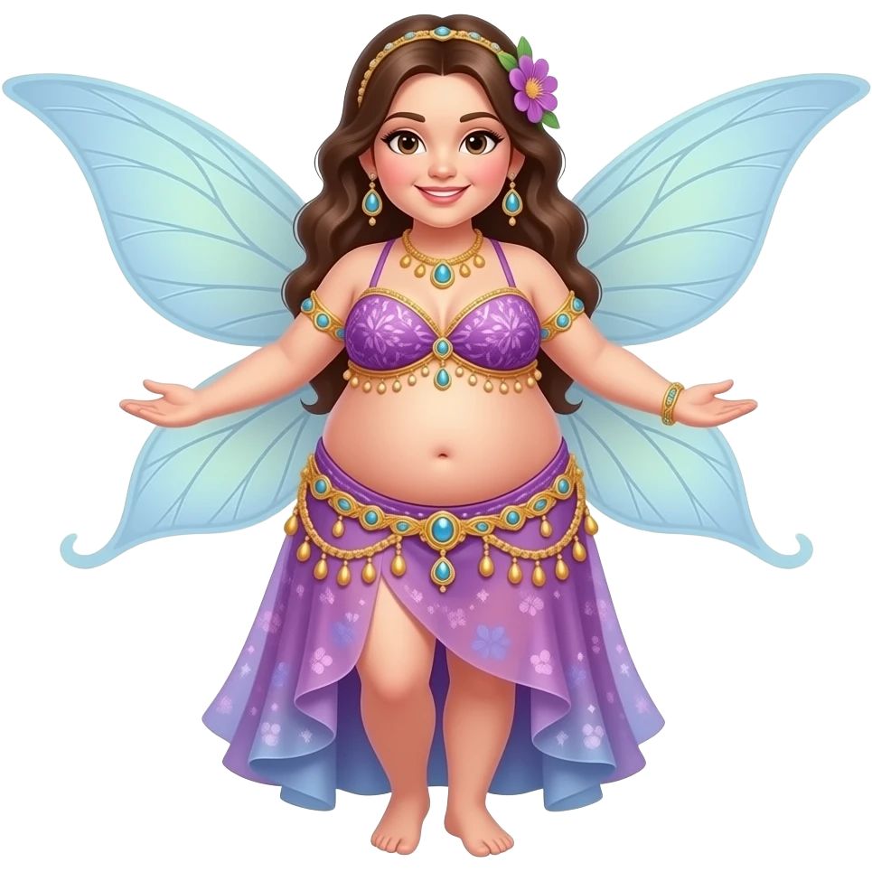 A fairy belly dancer,with a fat & full pot-belly. emoji
