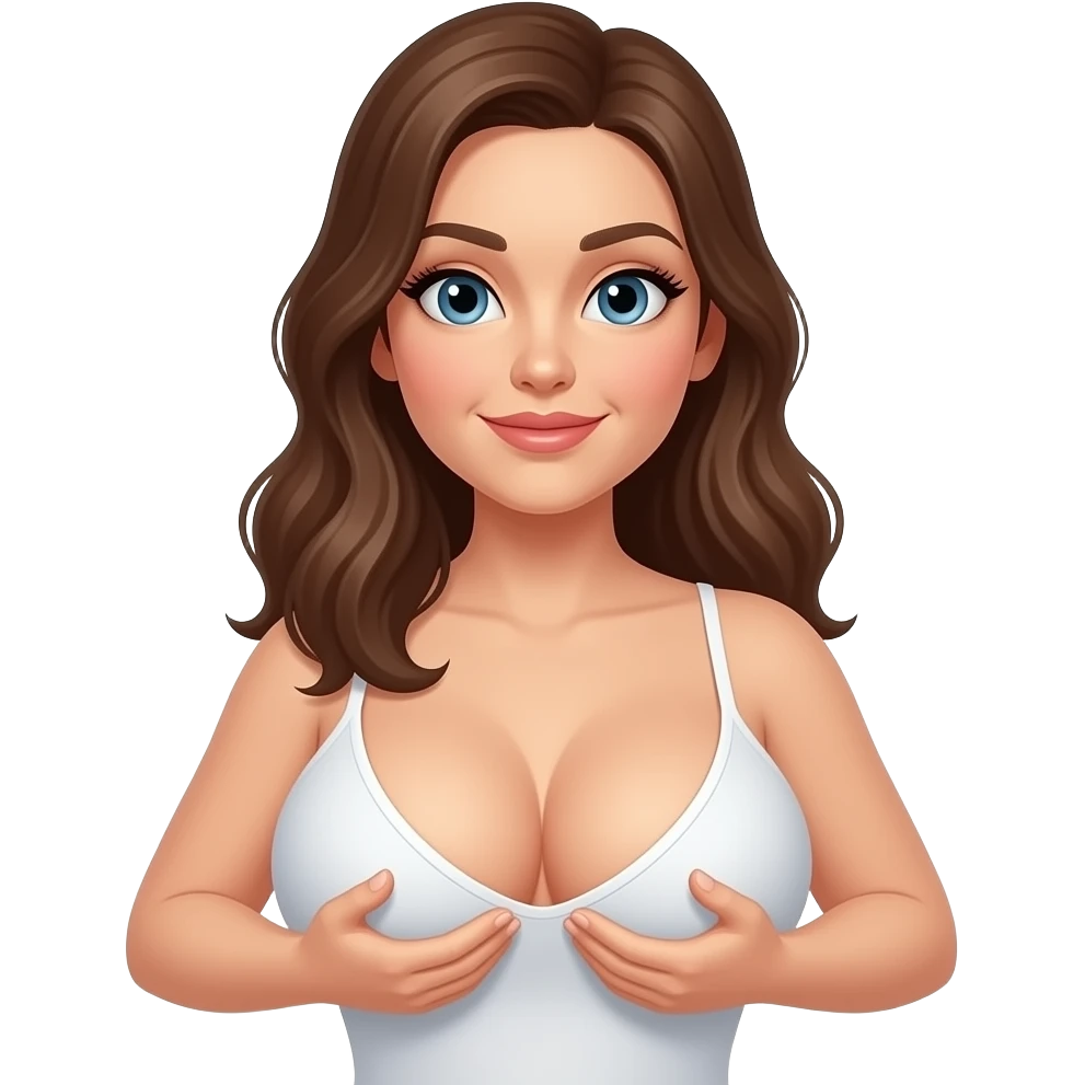 Mujer mostrando las tetas grandes emoji