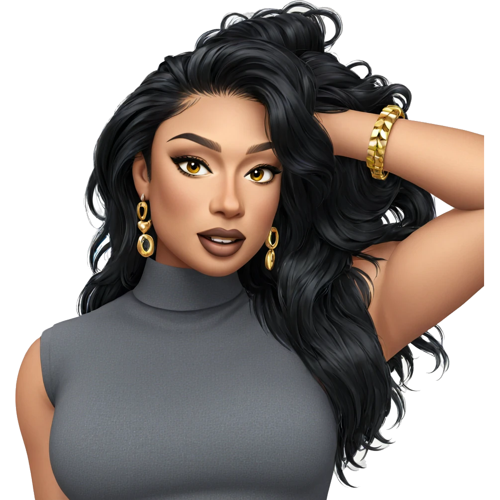 black-haired girl with jewelry emoji