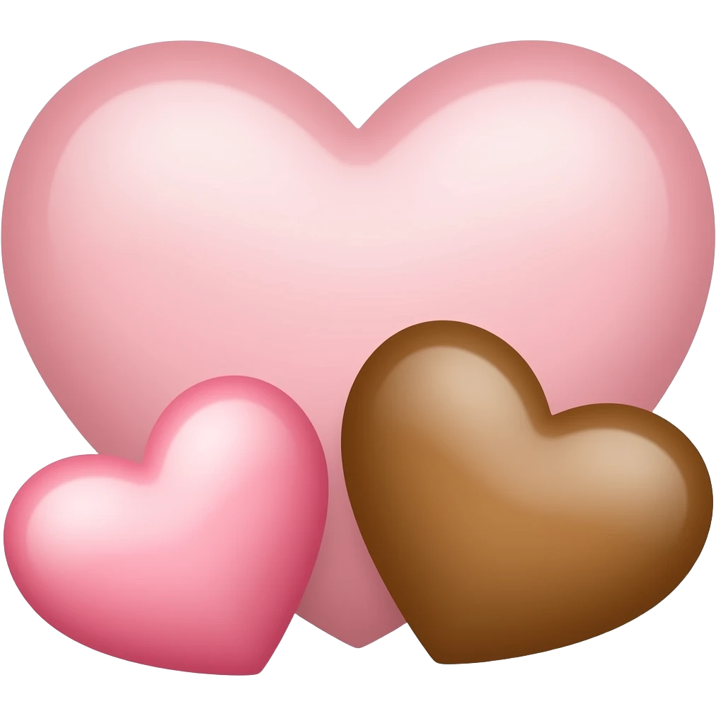 Pink and brown hearts emoji