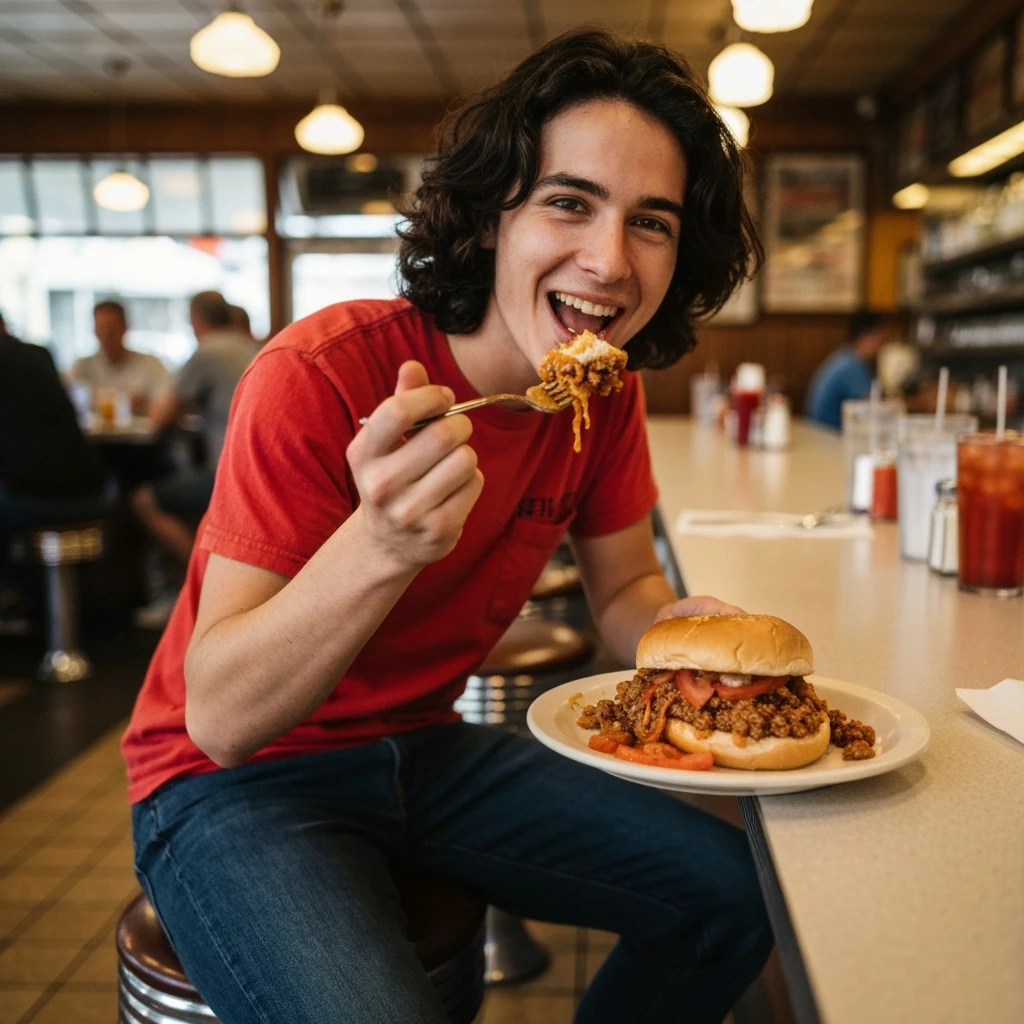 person eating sloppy joe emoji