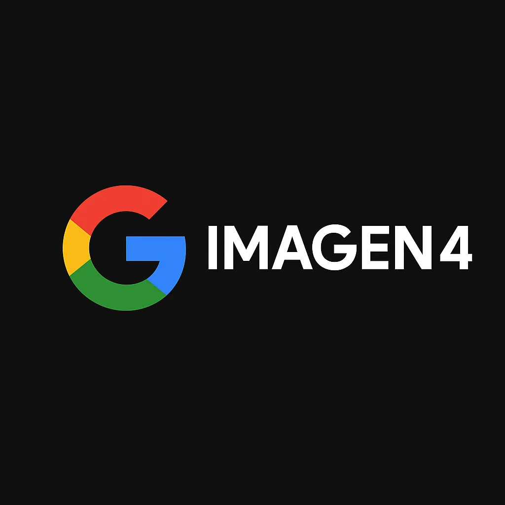 make golo of "IMAGEN 4" with googles G, black background emoji