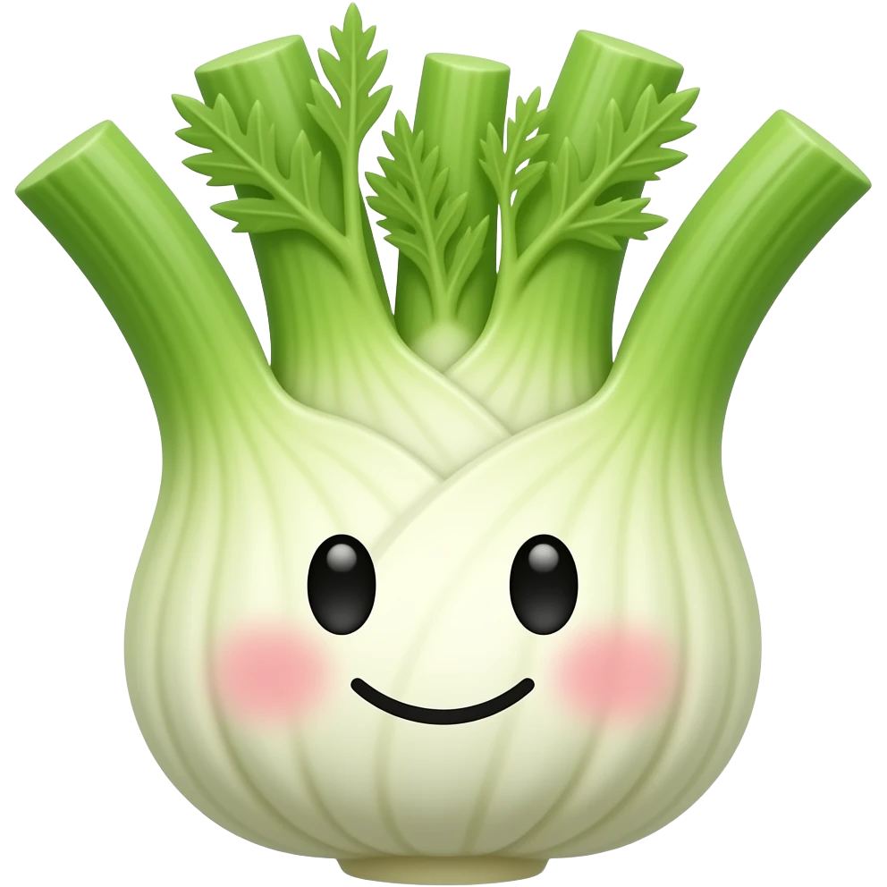 Fenouil rond joues roses qui sourit fier emoji