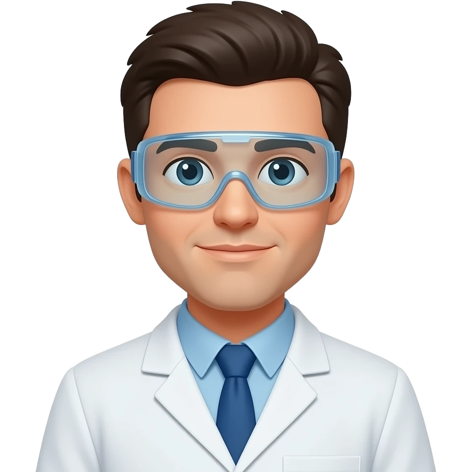 emoji in a lab coat with goggles emoji