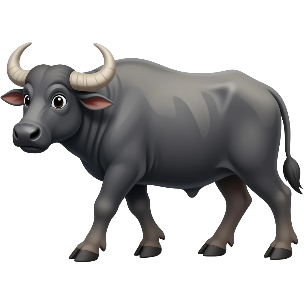 Cartoon water buffalo walking emoji