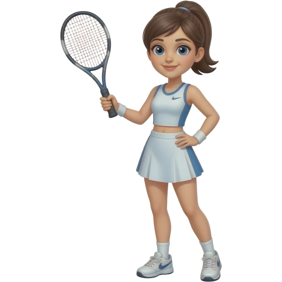 Brunette girl tennis player hot emoji
