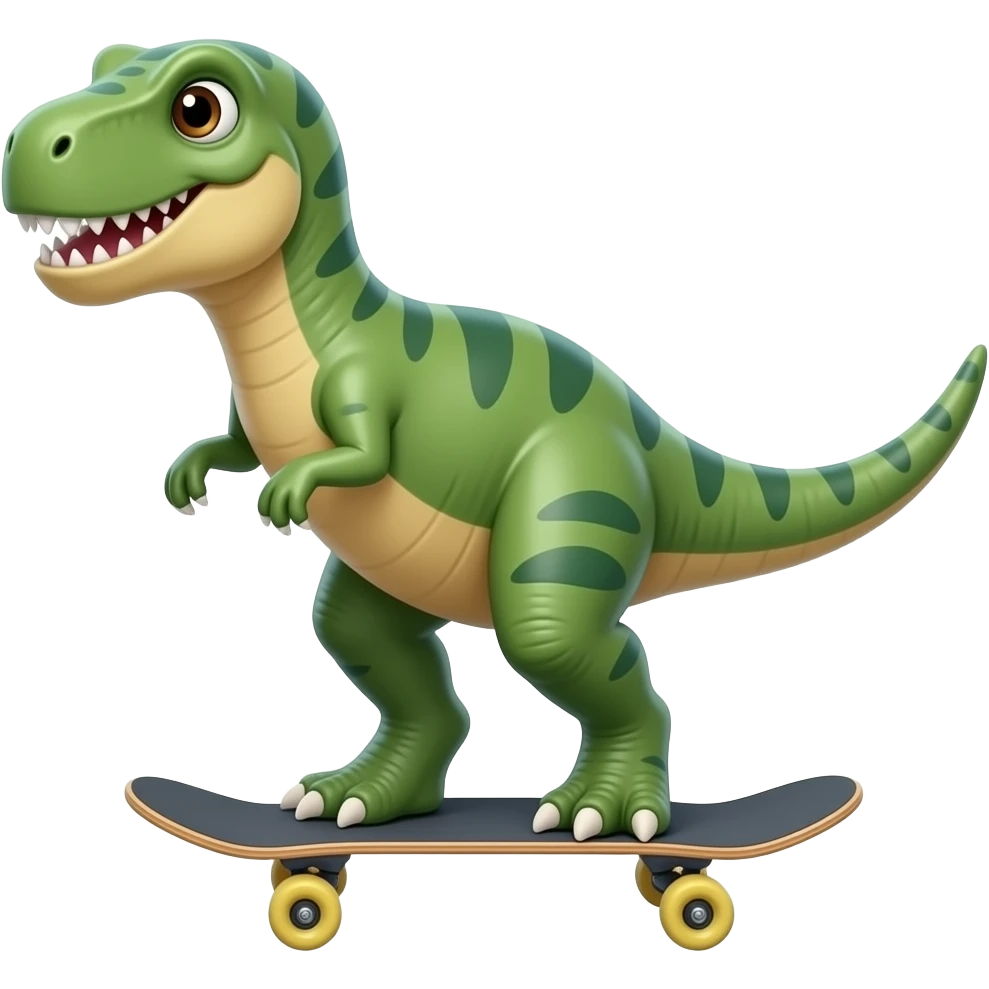Dinosaur on a skatebord emoji