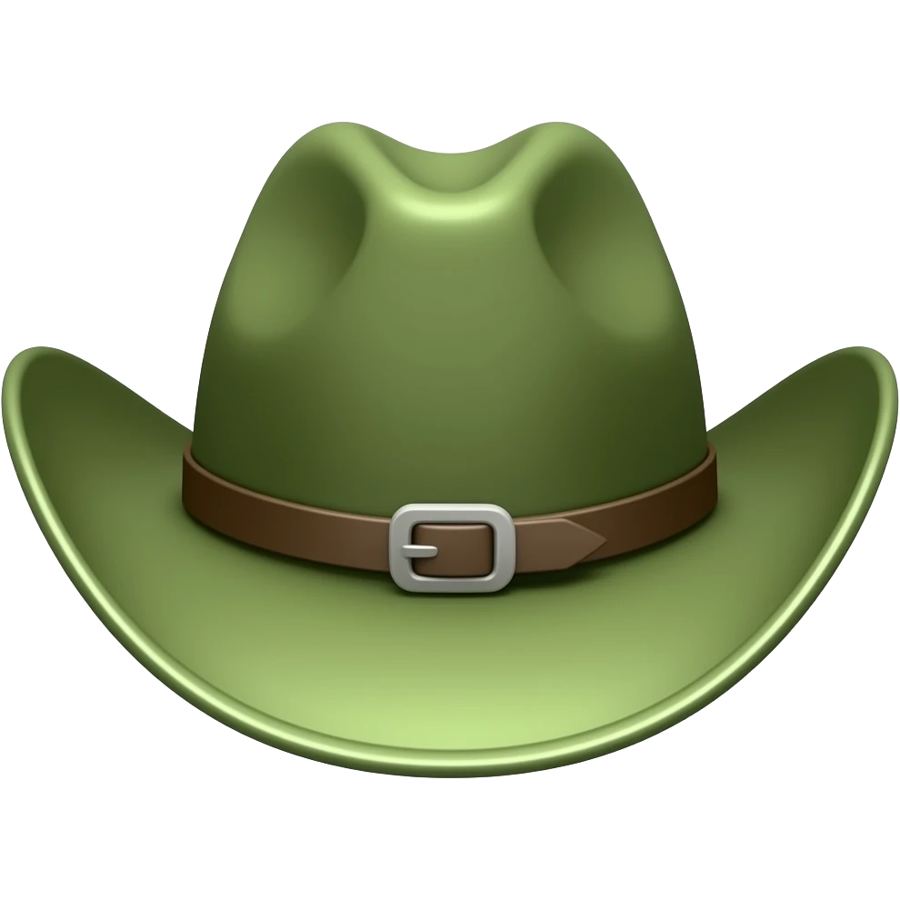 emoji de un sombrero de color verde sin la persona pero mas como sombrero como de vaquero emoji
