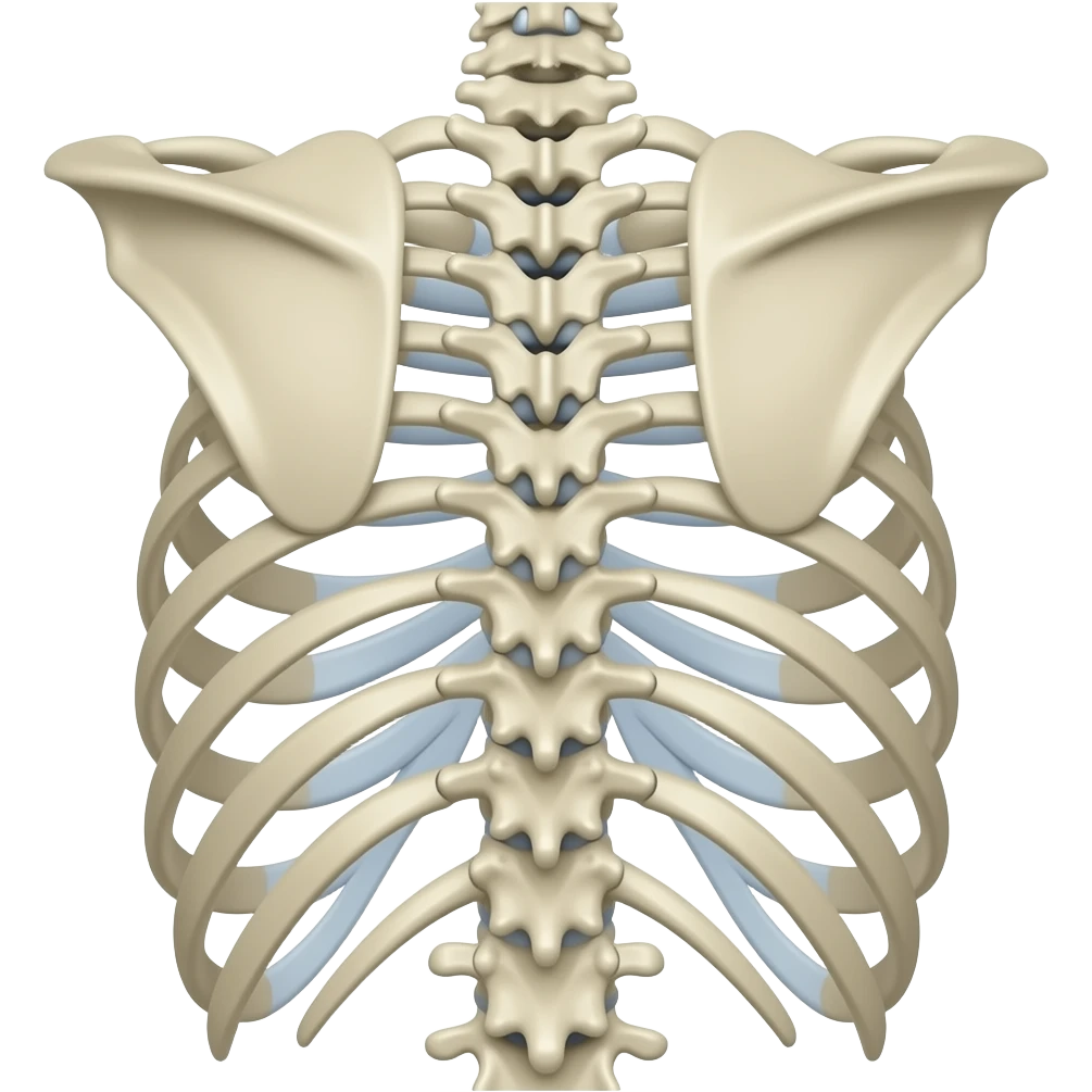 Tutta la colonna vertebrale con le 4 curve fisiologiche viste di profilo emoji