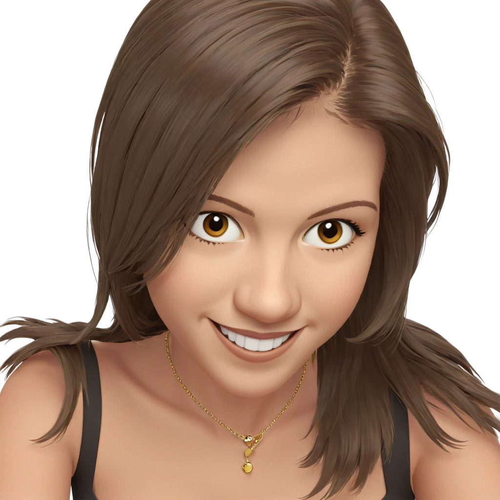 smiling girl with brown hair emoji