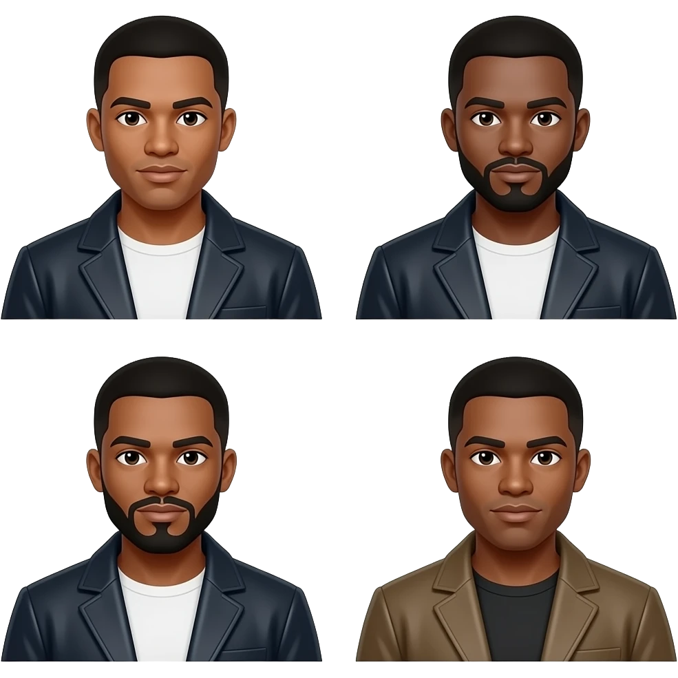 4 black men in jackets emoji