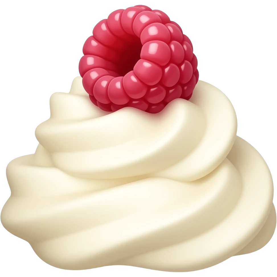 Vanilla swirl with a raspberry on the top emoji