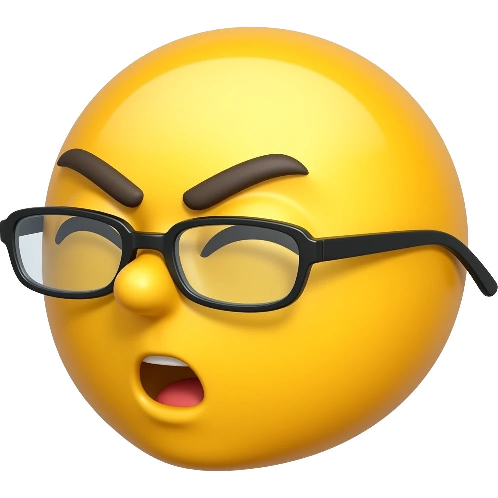 Yellow emoji that’s pulling their glasses down to look over them and is squinting, giving a wtf face To the side emoji
