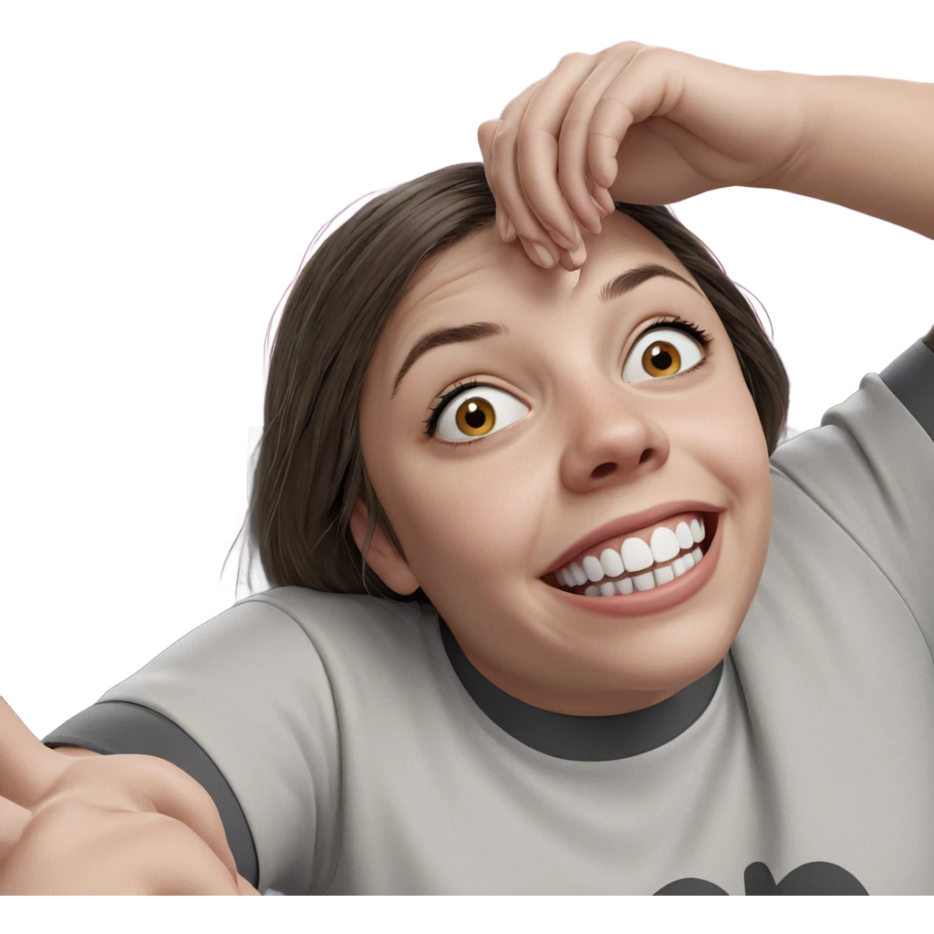 realistic portrait of smiling girl emoji