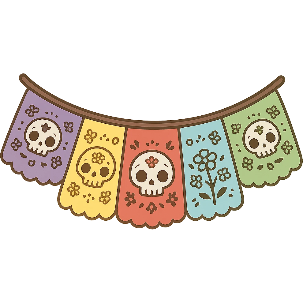 一串墨西哥亡灵节的彩旗 emoji