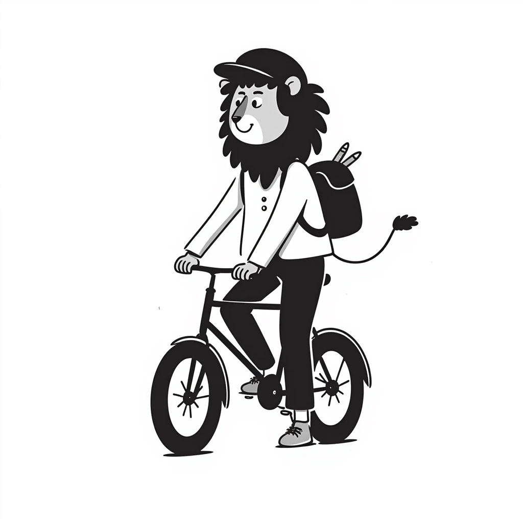 A 20-year-old anthropomorphic lion journalist who loves to travel and ride a bicycle emoji