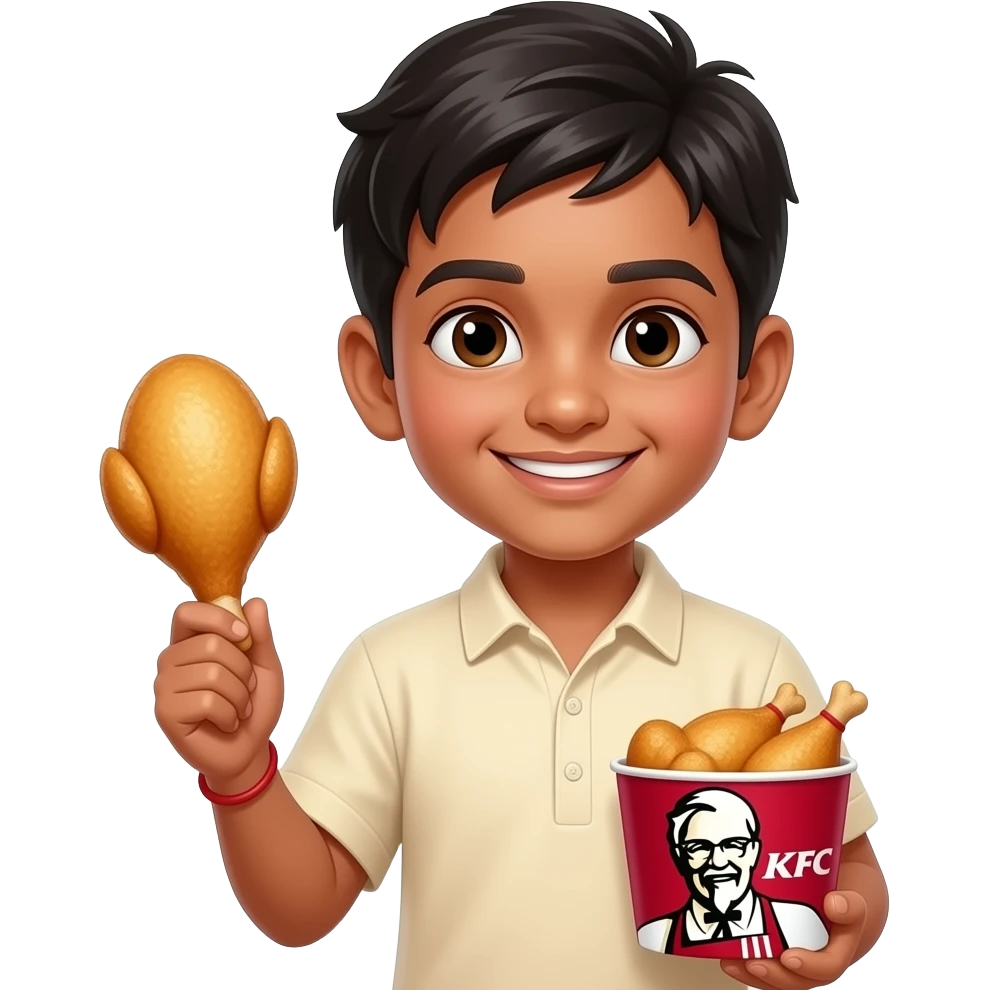 an indian boywith kfc emoji
