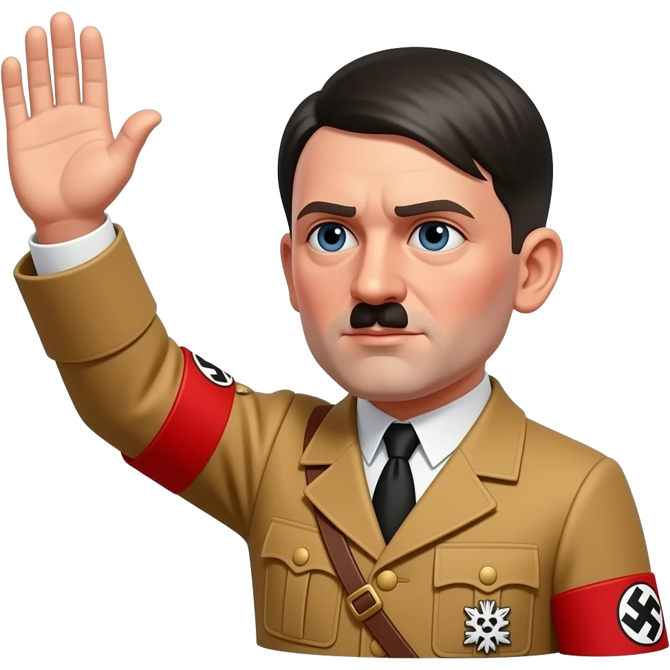 Hitler doing his move raising hes hand at 45 angle emoji
