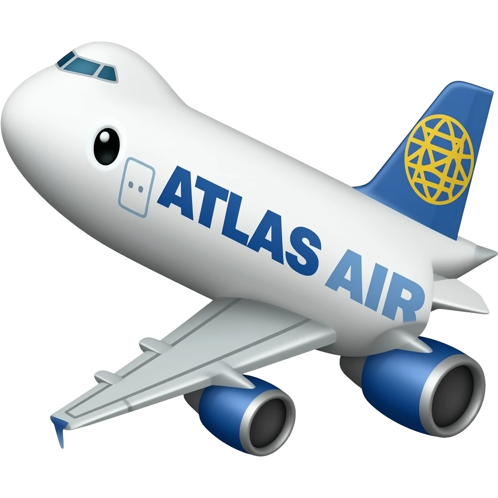 747 cartoon with atlas air livery emoji
