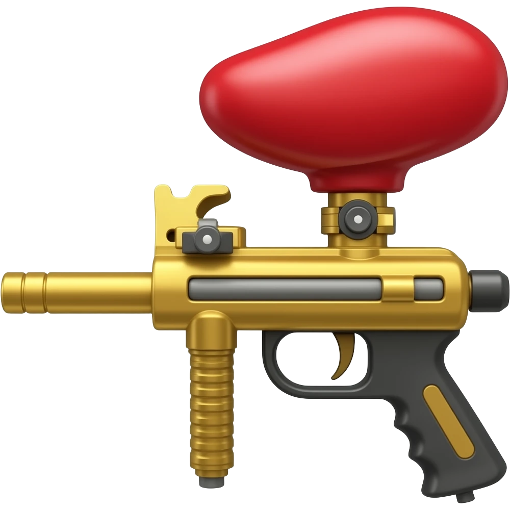 Yellow and red paintball emoji