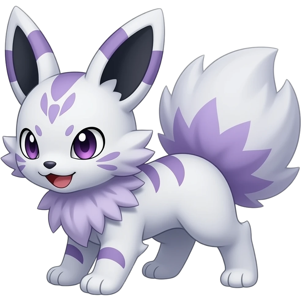 Badass Wisteria-colored Demonic Furret-Umbreon-Litten-Zorua-Pokémon emoji