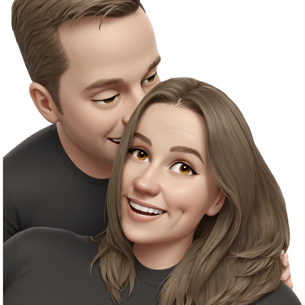 happy embrace with smiling couple emoji