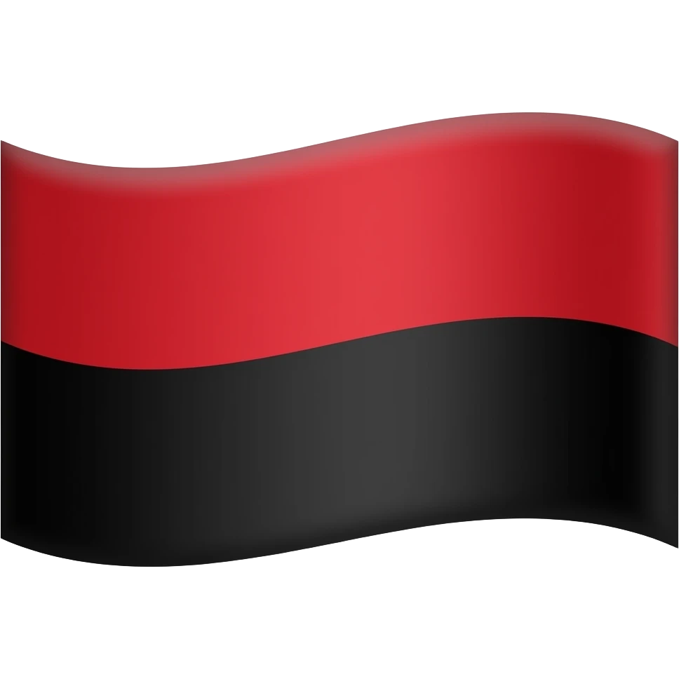 only red in up  and black in down colour flag in horizontal emoji