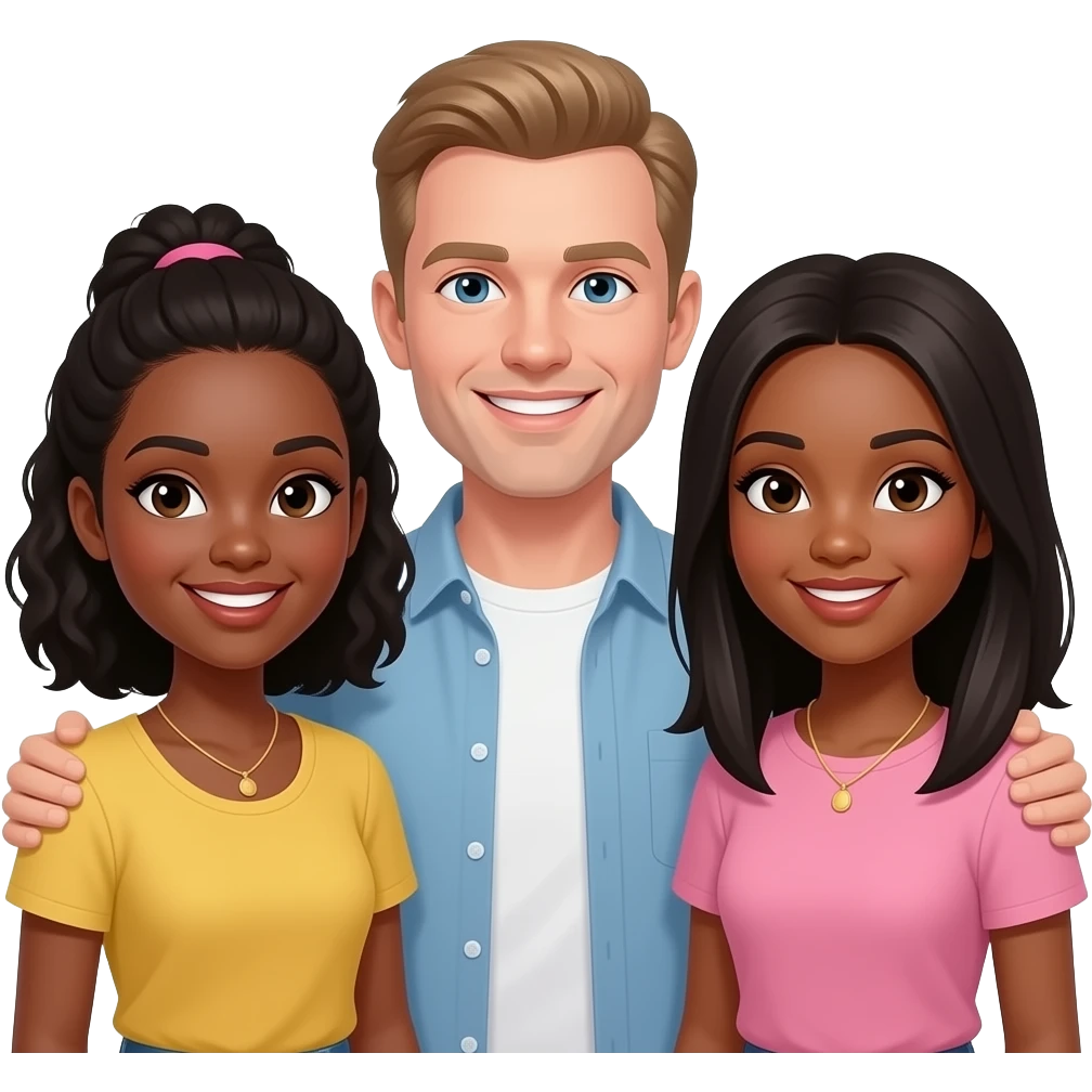Black women white man friends emoji