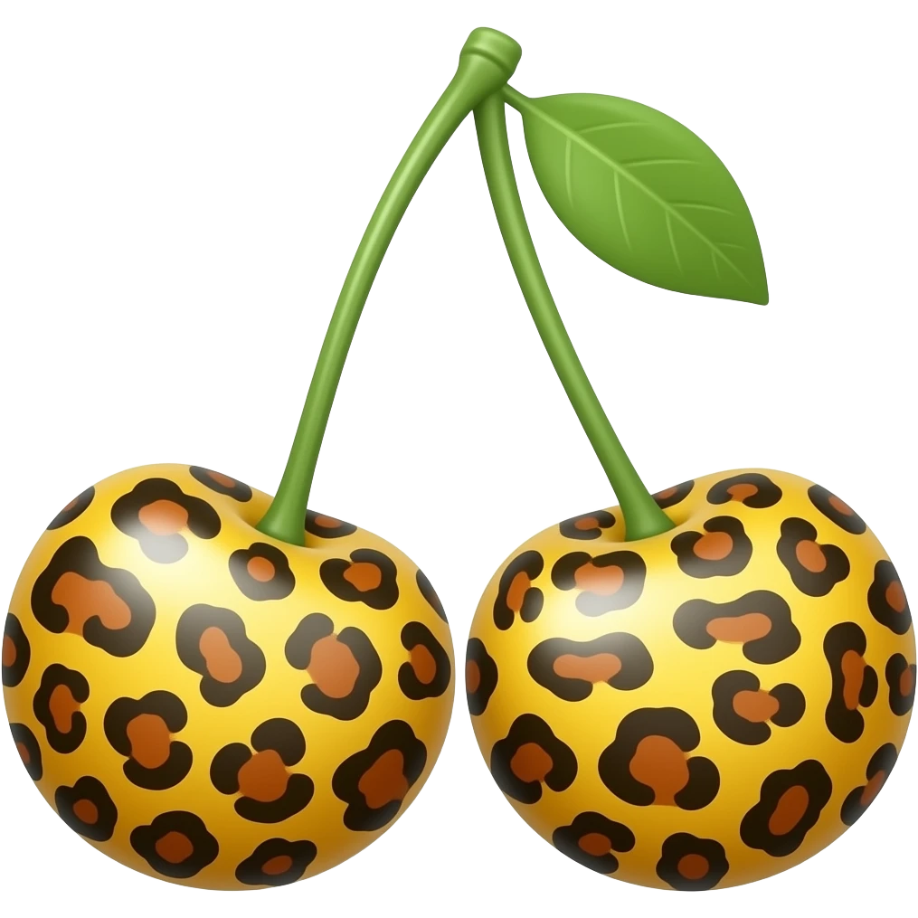 Cheetah print cherry emmoji emoji