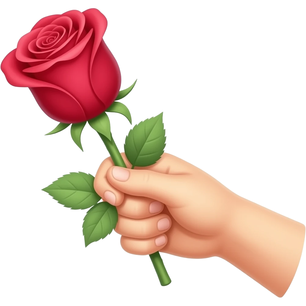 hand giving a rose emoji