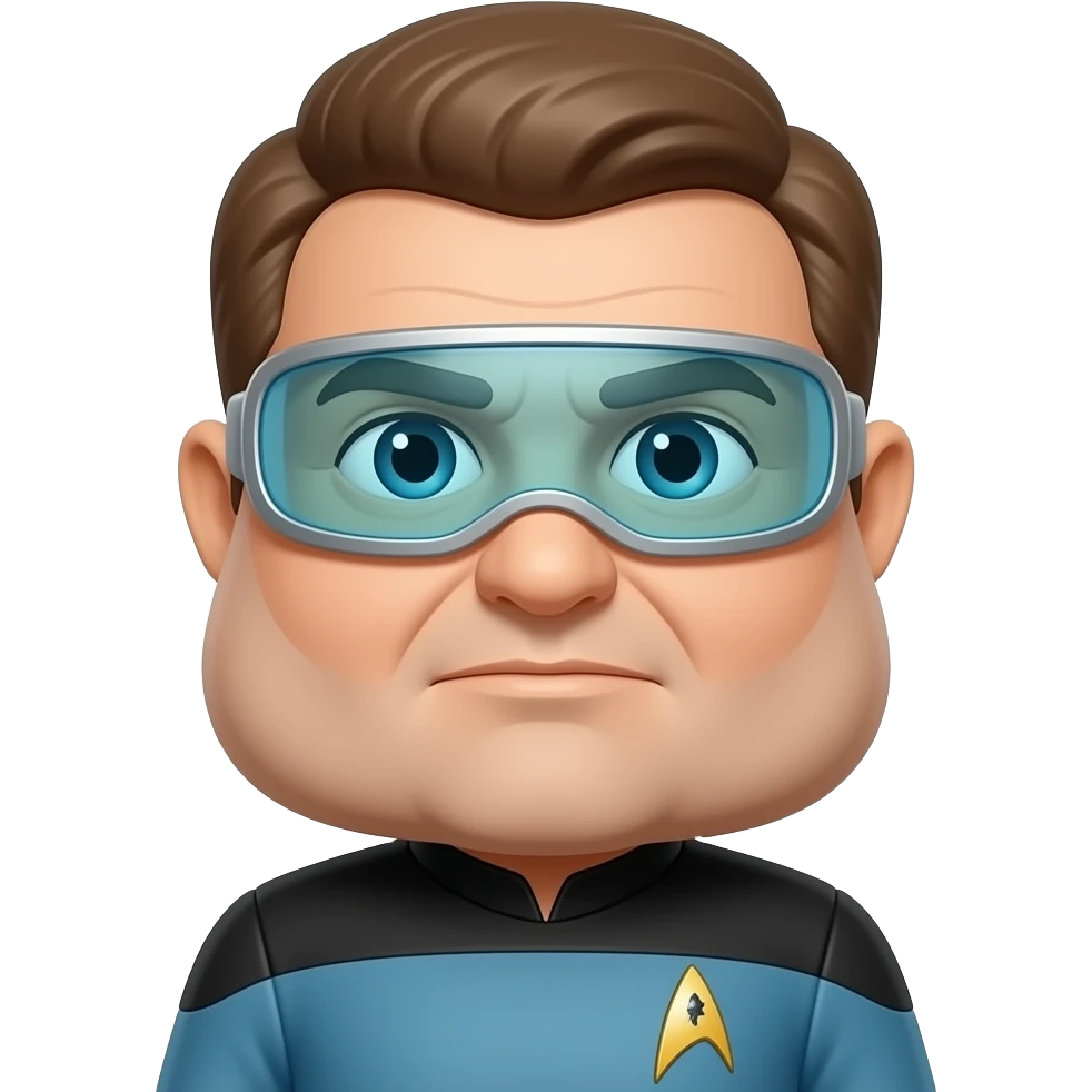blob emoji with a geordi star trek visor emoji